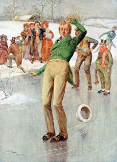 Charles Dickens Collection: Mr Winkle on the Ice, 1915.Artist: Frank Reynolds