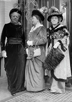 Mrs. Bryan; Mrs. James Mcdermott; Mrs. J.F. Shafroth, 1915. Creator: Harris & Ewing. Mrs. Bryan; Mrs. James Mcdermott; Mrs. J.F. Shafroth, 1915. Creator: Harris & Ewing