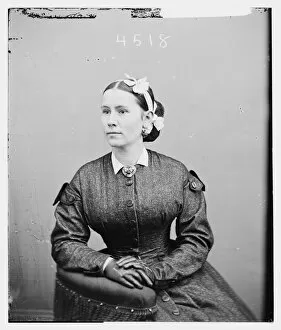 Hoopskirt Gallery: Mrs. Clara Walters, between 1855 and 1865. Creator: Unknown