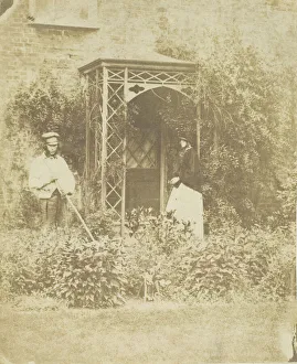 Benjamin Mulock Gallery: Mrs. Craik in Outdoor Garden, 1848 / 60. Creators: Unknown, Benjamin Mulock