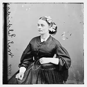 Hoopskirt Gallery: Mrs. Eldridge, between 1855 and 1865. Creator: Unknown