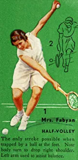 Demonstrating Prints: Mrs. Fabyan - Half-Volley, c1935. Creator: Unknown