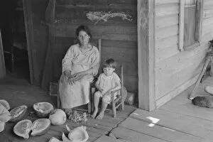 Melon Gallery: Mrs. Frank Tengle and Laura Minnie Lee Tengle, Hale County, Alabama, 1936. Creator: Walker Evans