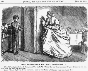 Mrs. Frummages Birthday Dinner-Party, 1866. Artist: Charles Samuel Keene
