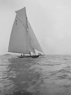 Close Hauled Prints: Mrs GA Shenley at the helm of the 8 Metre class sailing yacht Spero (H8). Creator
