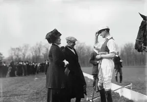 Introduction Prints: Mrs. Geo. Gould & Buckmaster on polo field, 1911. Creator: Bain News Service