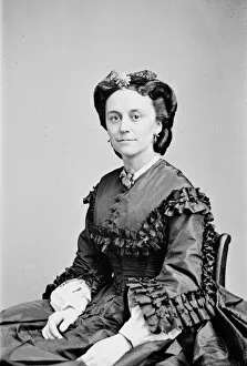 Hoopskirt Gallery: Mrs. George B. McClellan, between 1855 and 1865. Creator: Unknown