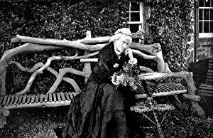 Elderly Prints: Mrs. Gladstone in the garden of Blackcraig Castle
