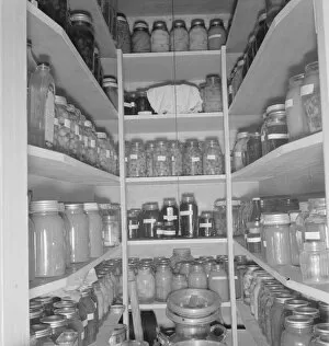Glass Gallery: Mrs. Grangers storeroom, Yamhill farms, Yamhill County, Williamette Valley, Oregon, 1939