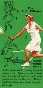 Instructions Prints: Mrs. J. B. Pittman - Backhand Drive, c1935. Creator: Unknown