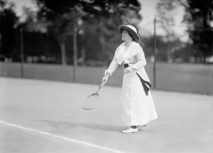 Tennis Racquet Prints: Mrs. J. Upshur Morehead, Tennis Tournament, 1913. Creator: Unknown