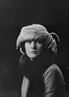 Feathered Prints: Mrs. J.E. Linde, portrait photograph, 1919 May 23. Creator: Arnold Genthe
