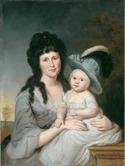 Peale Charles Willson Prints: Mrs. John Nicholson (Hannah Duncan) and John Nicholson, Jr. 1790