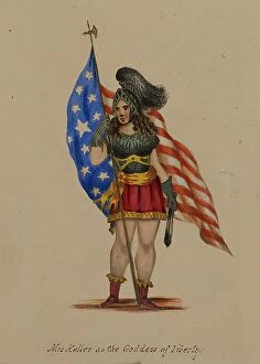 Allegorical Collection: Mrs. Keller as the Goddess of Liberty, 1855-1859. Creator: Alfred Jacob Miller