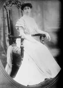 Faraway Look Prints: Mrs. L.V. Harcourt, cameo portrait, sitting, 1912. Creator: Bain News Service