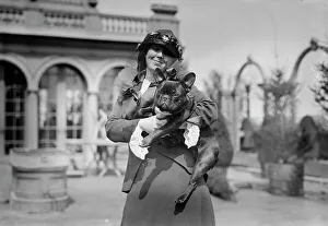 Dog Show Prints: Mrs. Martha Haslam & Noisette, between c1910 and c1915. Creator: Bain News Service