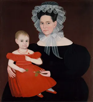 Ammi Phillips Prints: Mrs. Mayer and Daughter, 1835-40. Creator: Ammi Phillips
