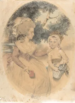 Downman John Collection: Mrs. Morgan and her Child, 1785. Creator: John Downman
