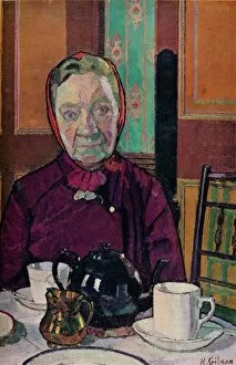 Teapot Gallery: Mrs Mounter at the Breakfast Table, 1916-17. Artist: Harold Gilman