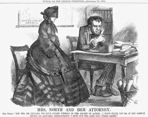 Mrs. North and Her Attorney, 1864. Artist: John Tenniel Mrs. North and Her Attorney, 1864. Artist: John Tenniel