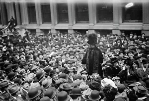Emmeline Goulden Prints: Mrs. Pankhurst in Wall St. 1911. Creator: Bain News Service