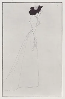 Beardsley Aubrey Prints: Mrs Patrick Campbell, 1894. Creator: Aubrey Beardsley