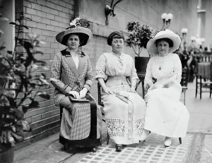 Democratic Party Prints: Mrs. Robert Crain, Mrs. Norman E. Mack, Mrs. Tom Taggart, 1912. Creator: Bain News Service