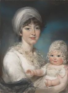 Laid Down On Canvas Prints: Mrs. Robert Shurlock (Henrietta Ann Jane Russell, 1775-1849) and Her Daughter Ann, 1801