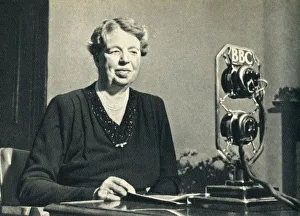 Sun Engraving And Sun Printers Prints: Mrs. Roosevelt came to see for herself the women of Britain at war, 1942. Creator: Unknown
