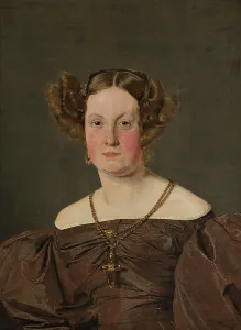 Gold Chain Prints: Mrs Th Petersen, née Roepstorff, 1833. Creator: Christen Kobke