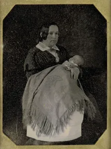 And F Prints: Mrs. Thomas Ustick Walter and Her Deceased Child, ca. 1846. Creators: W. & F
