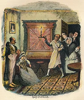 Candlelight Prints: Mrs. Tibbs and Mr. Evenson, c1900. Artist: George Cruikshank