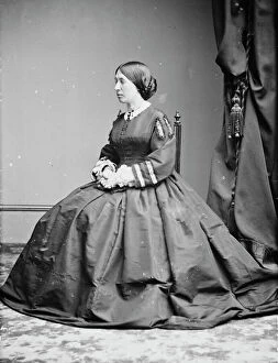 Hoopskirt Gallery: Mrs. U.S. Grant, between 1855 and 1865. Creator: Unknown