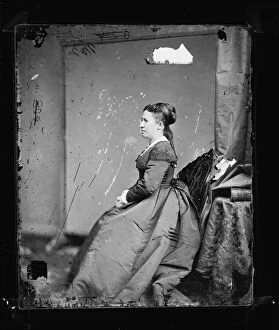 Hoopskirt Gallery: Mrs. U.S. Grant, between 1860 and 1875. Creator: Unknown