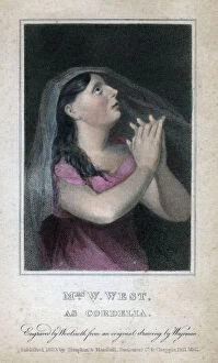 Mrs W West as Cordelia, 1820.Artist: Woolnoth