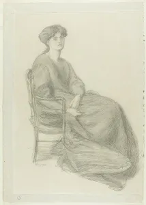 Jane Burden Morris Prints: Mrs. William Morris Seated in Chair, May 1870. Creator: Dante Gabriel Rossetti
