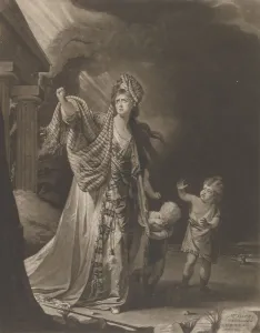 Tragedy Collection: Mrs. Yates in the Character of Medea, 1771. Creator: William Dickinson
