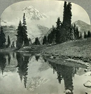 Washington State Prints: Mt. Rainier from Mirror Lake, Indian Henrys Hunting Ground, Mt. Rainier National Park