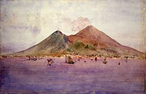 Vesuvius Prints: Mt. Vesuvius from the Bay of Naples, 1905. Creator: Cass Gilbert