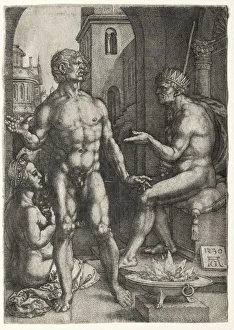 Mucius Saevola, 1530. Creator: Heinrich Aldegrever (German, 1502-1555 / 61)