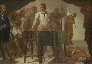 Cavallino Collection: Mucius Scaevola Confronting King Porsenna. Artist: Cavallino, Bernardo (1616-1656)