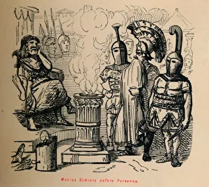 Siege Of Rome Prints: Mucius Scaevola before Porsenna, 1852. Artist: John Leech