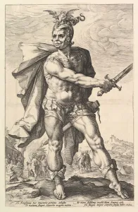 Goltzius Prints: Mucius Scaevola, from the series The Roman Heroes, 1586. Creator: Hendrik Goltzius