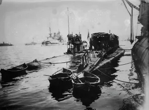Submarine Prints: Mudros, Lemnos - Jaureguibery & French submarines