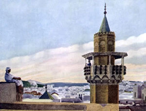 Images Dated 19th September 2007: The Muezzin in his Minaret calling the Faithful to Prayer, 1926