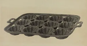 Baking Prints: Muffin Pan, c. 1939. Creator: Maurice Van Felix