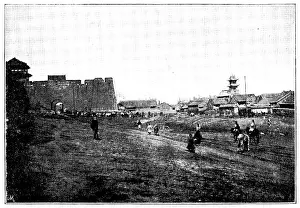 Chino Japanese War Of 1894 1895 Prints: Mukden: East City Gate and Church, 1895. Creator: Unknown