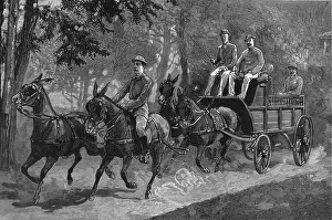 Burmese Prints: A Mule four-in-hand in Burma, 1886. Creator: Unknown