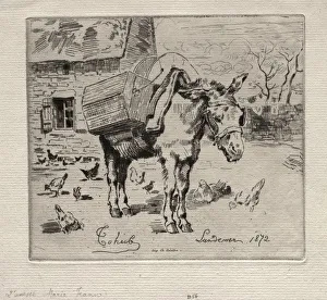 The Mule, Marie-Jeanne, 1872. Creator: Felix Hilaire Buhot (French, 1847-1898); Ch