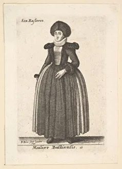 Basle Gallery: Mulier Basiliensis (Woman of Basel);, 1644. Creator: Wenceslaus Hollar